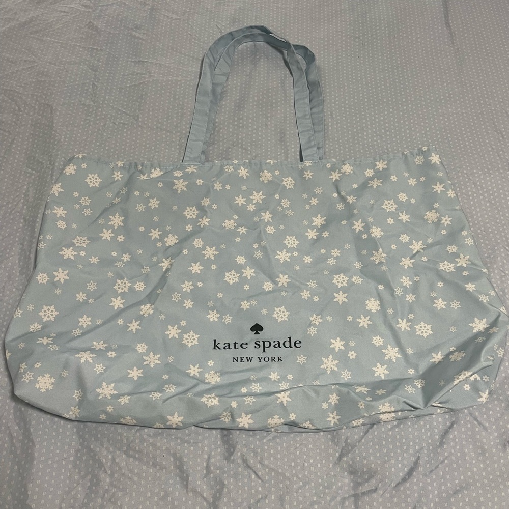 Kate Spade Light Blue Snowflake Tote